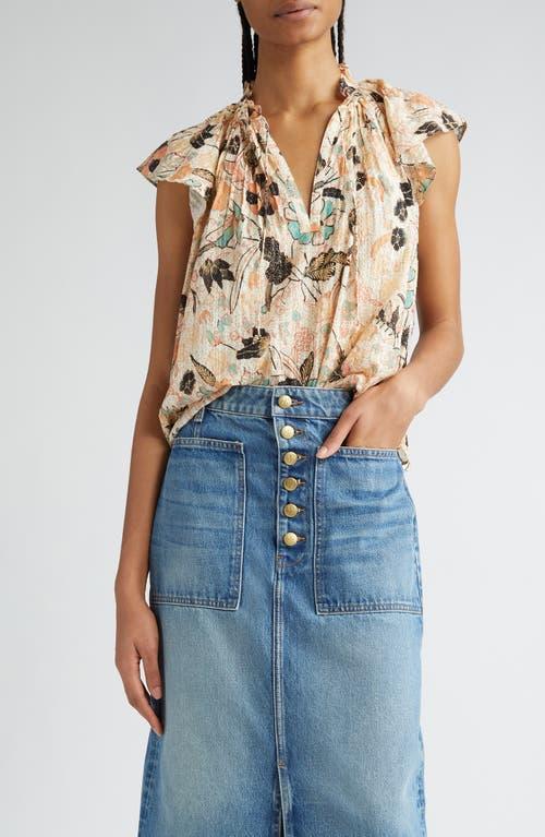 Womens Cleo Floral Ruffle-Sleeve Flowy Blouse Product Image