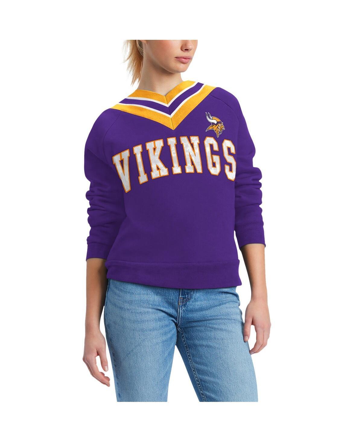 Womens Tommy Hilfiger Purple Minnesota Vikings Heidi Raglan V-Neck Sweater Product Image