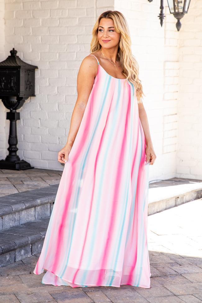 Oceans Of Love Coral Ombre Cami Maxi Dress FINAL SALE Product Image