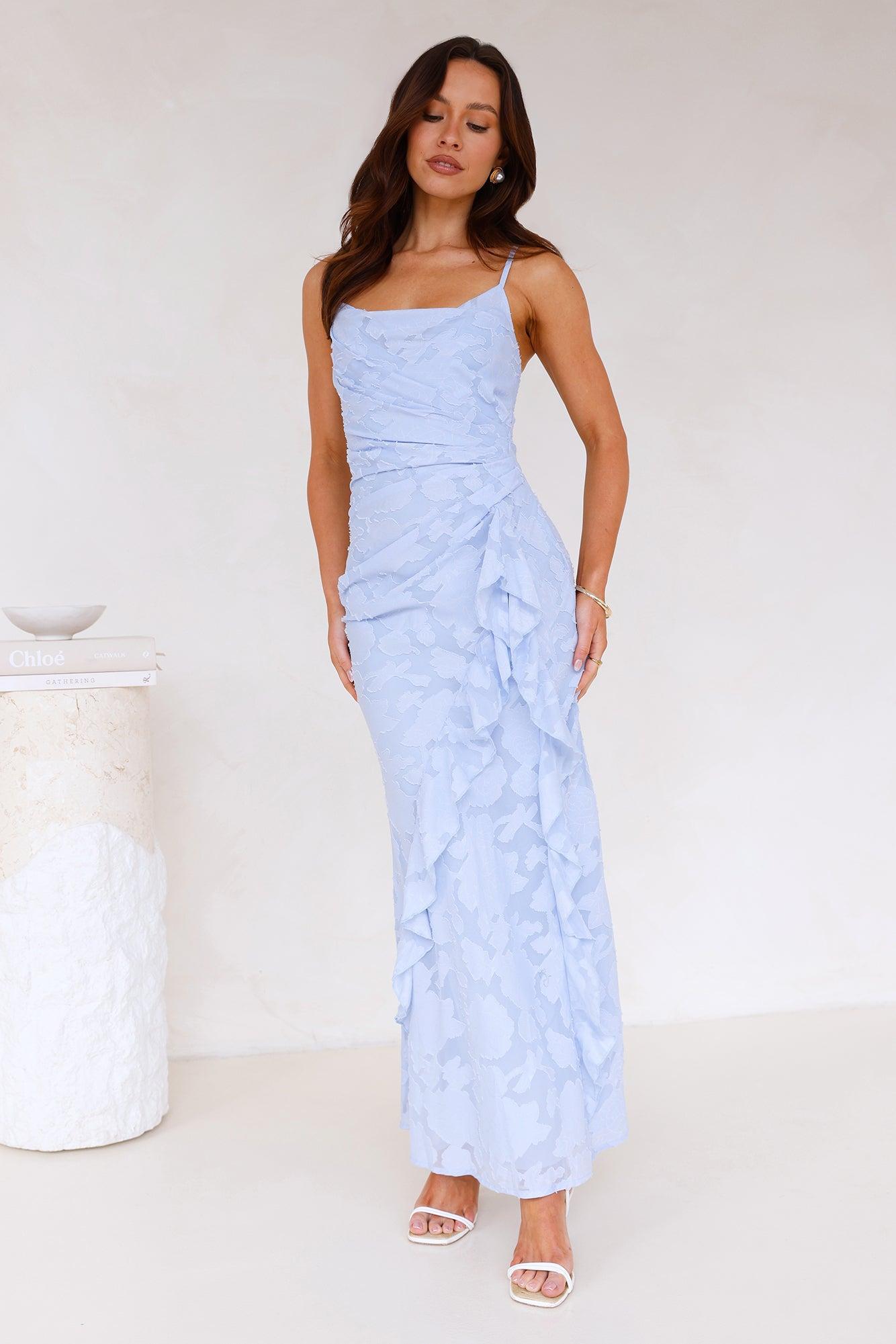 Fresh Rosebud Maxi Dress Blue Product Image