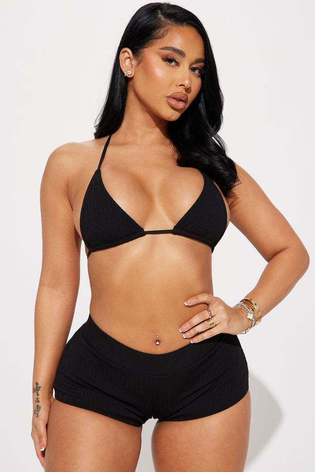 Sports In The Sand 2 Piece Boyshort Bikini - Black Product Image