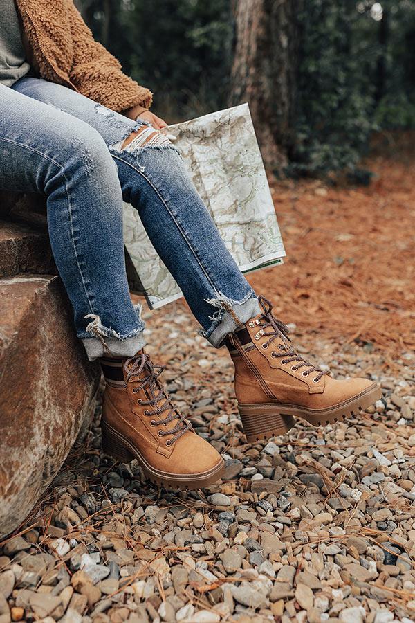 The Athena Faux Suede Combat Boot Product Image