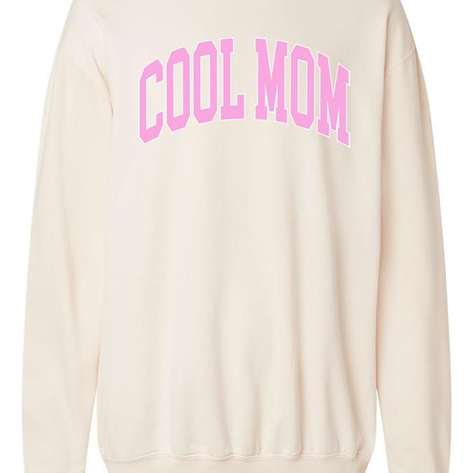 Cool Mom Block Cream Oversized Graphic Sweatshirt Product Image