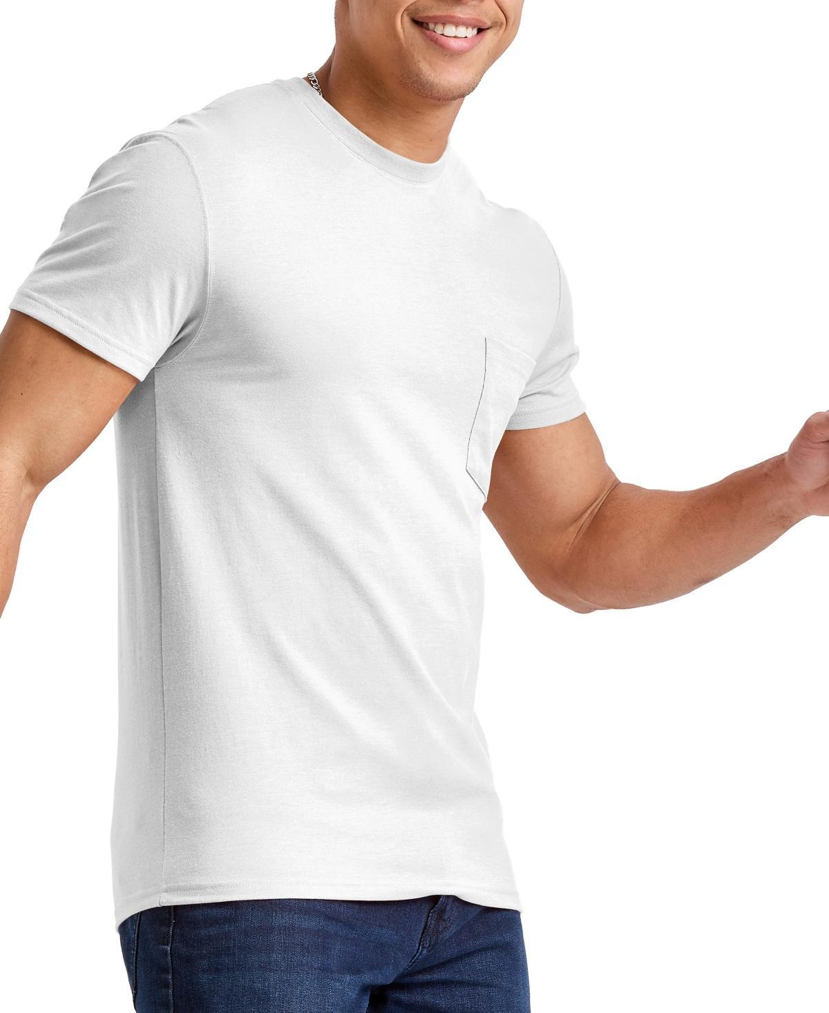 Mens Hanes Originals Cotton Short Sleeve Pocket T-shirt Product Image