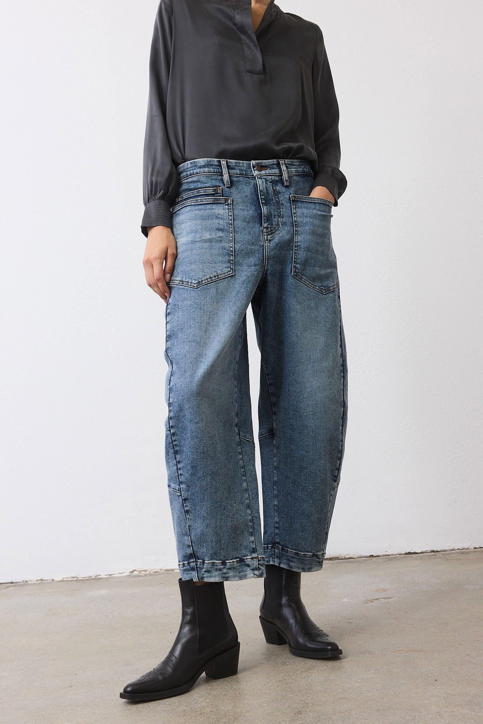 The Petite Slouchy Denim Pants Product Image