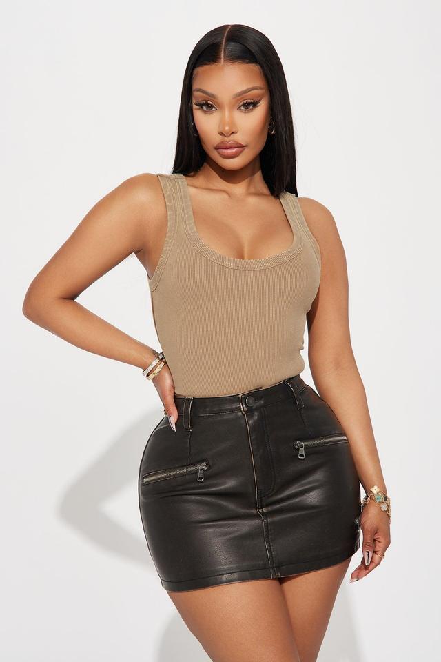 Samira Washed Tank Top - Mocha Product Image