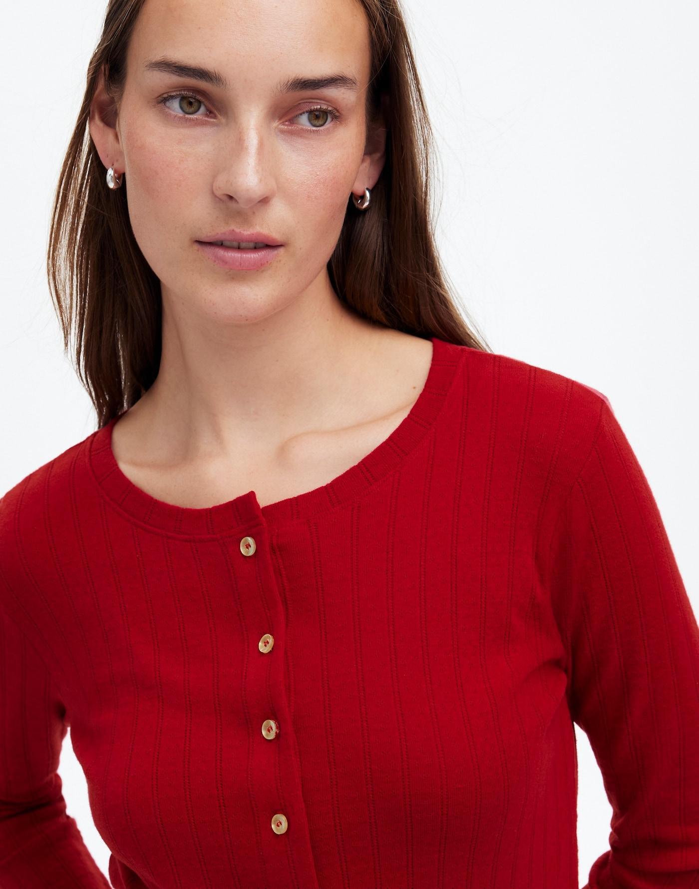 Madewell x LESET Pointelle Classic Crew Cardigan Product Image