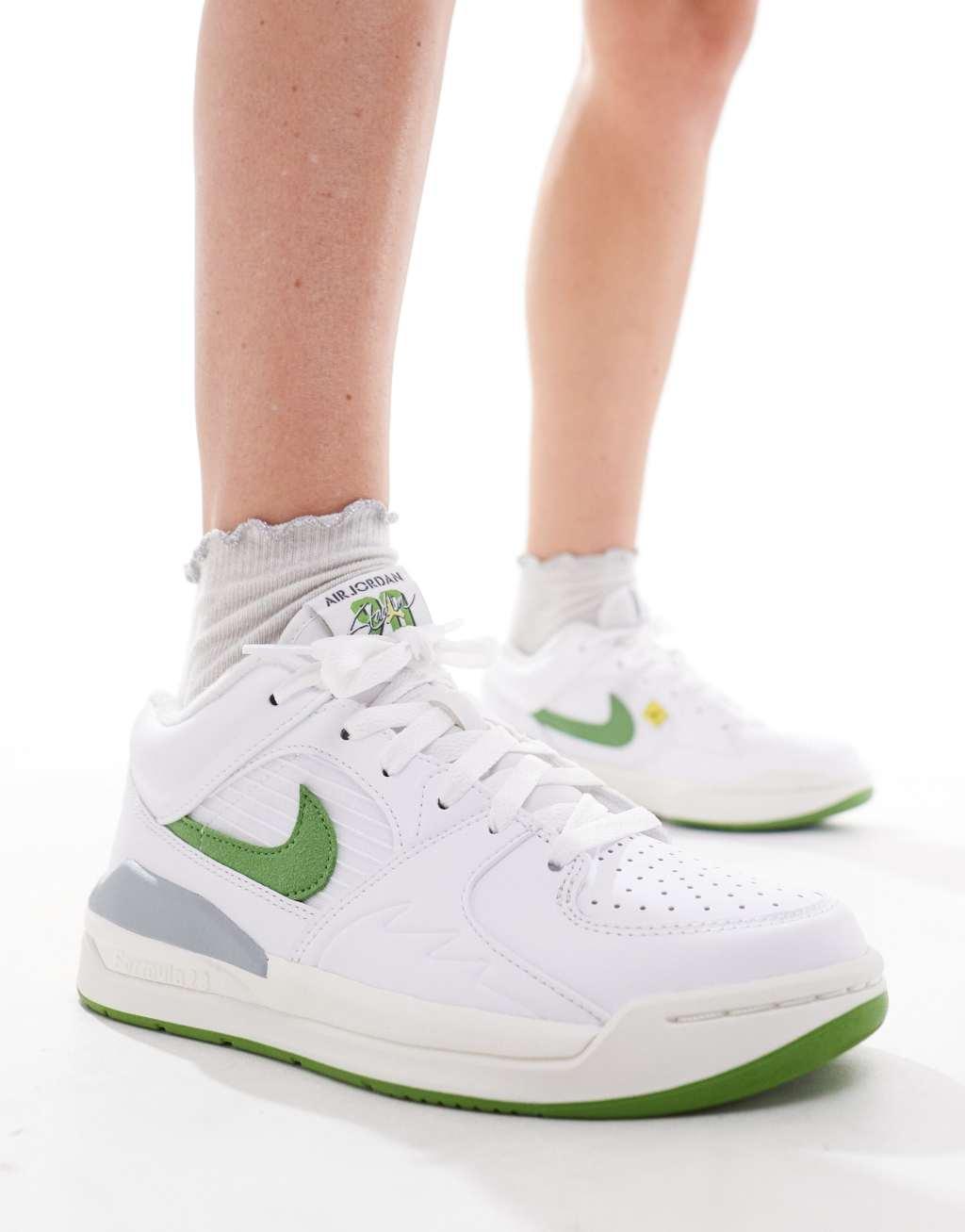 Nike Air Jordan Stadium 90 sneakers in white and green  Product Image