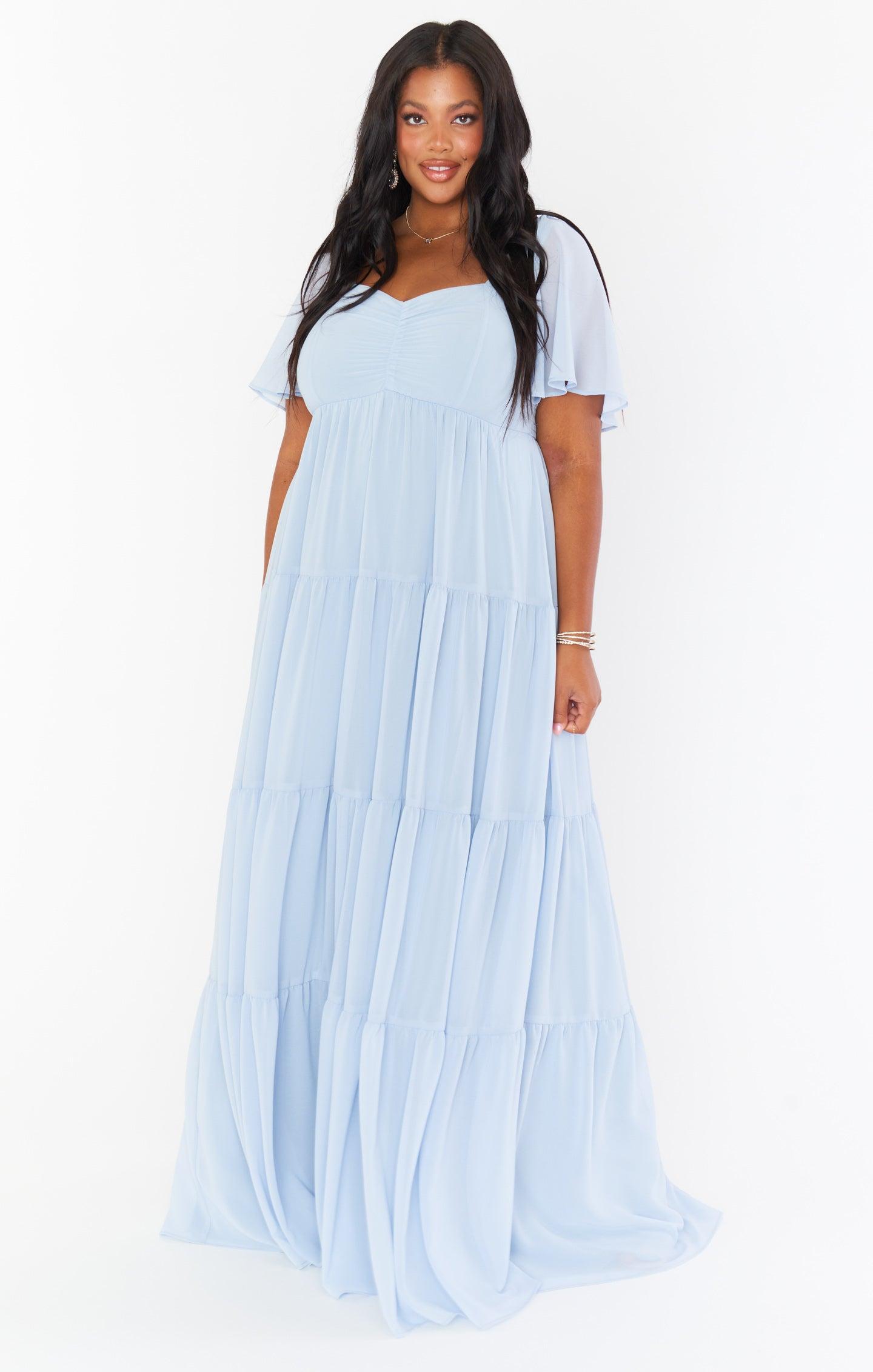 Nicole Maxi Dress ~ Steel Blue Chiffon Product Image