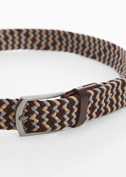 MANGO MAN - Braided elastic colored belt beigeMen Product Image