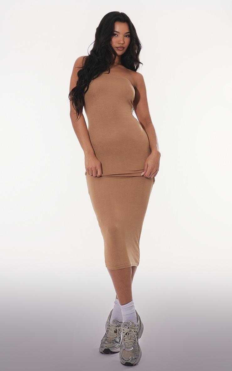 Camel  Basic Bandeau Midaxi Dress Product Image