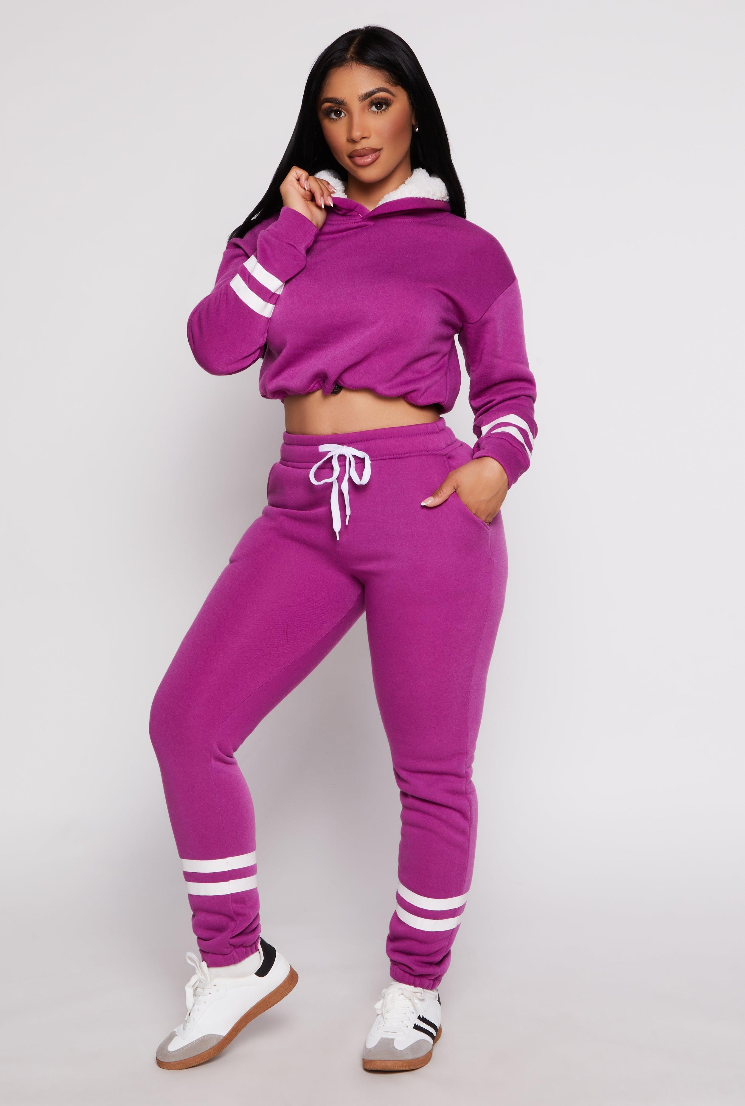 Womens Fleece Lined Varsity Stripe Sweatpants Product Image