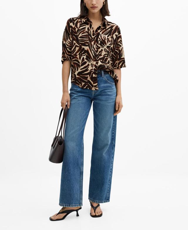 Mango Womens Printed Flowy Shirt Product Image