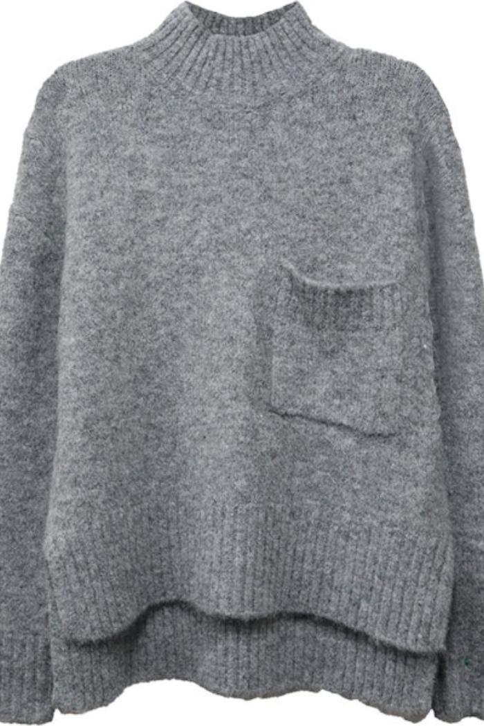 Colette Turtleneck Sweter - Gray Product Image