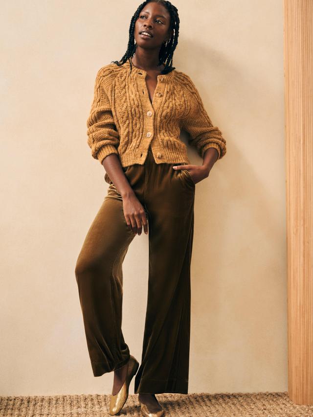 Stretch Silk Velvet Genevieve Pant - Breen Female Product Image