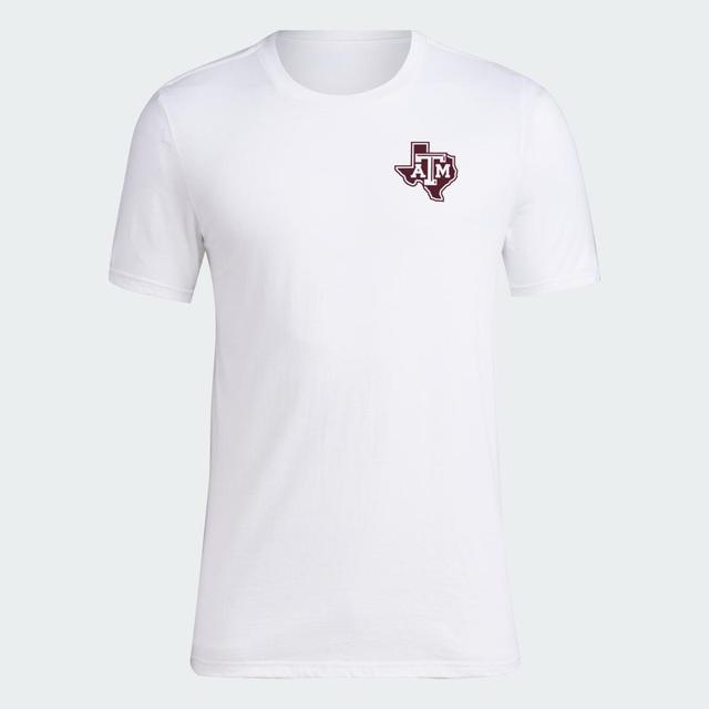 adidas Texas A&M Short Sleeve Tee White XL Mens Product Image