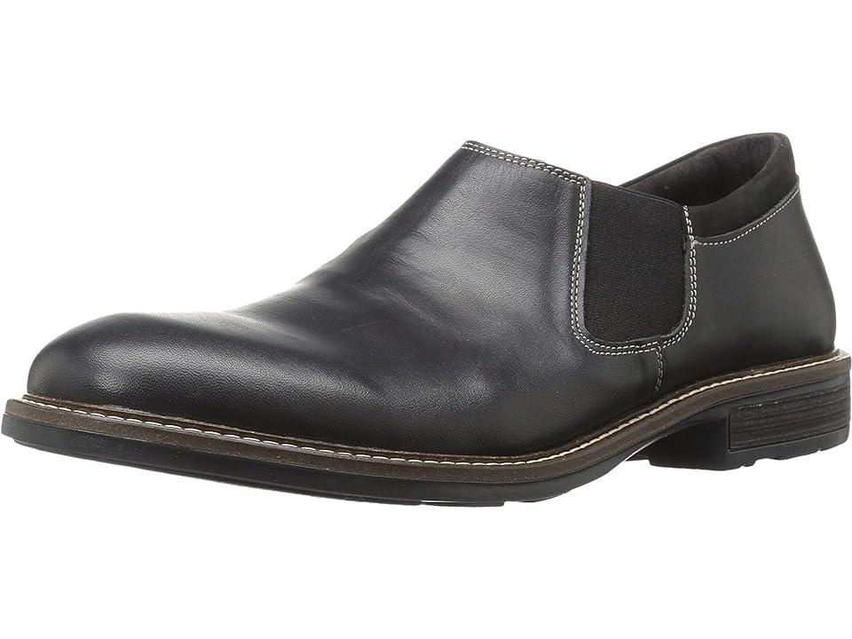 Naot Director Raven Leather/Black Velvet Nubuck) Men's Slip on Shoes Product Image