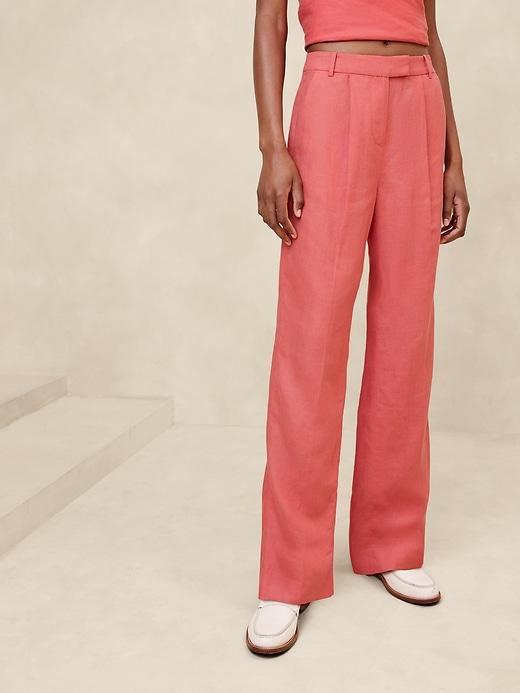 Lina Straight Linen Pant Product Image