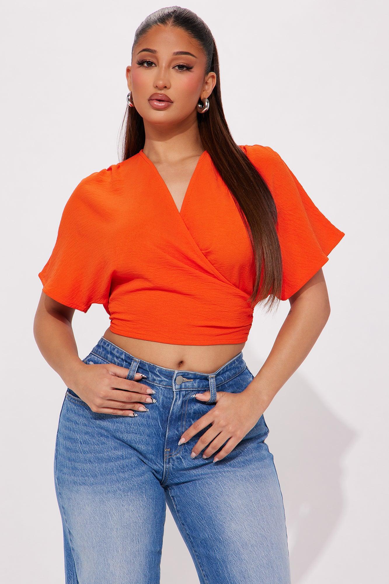 Jamie Blouse Top - Orange Product Image