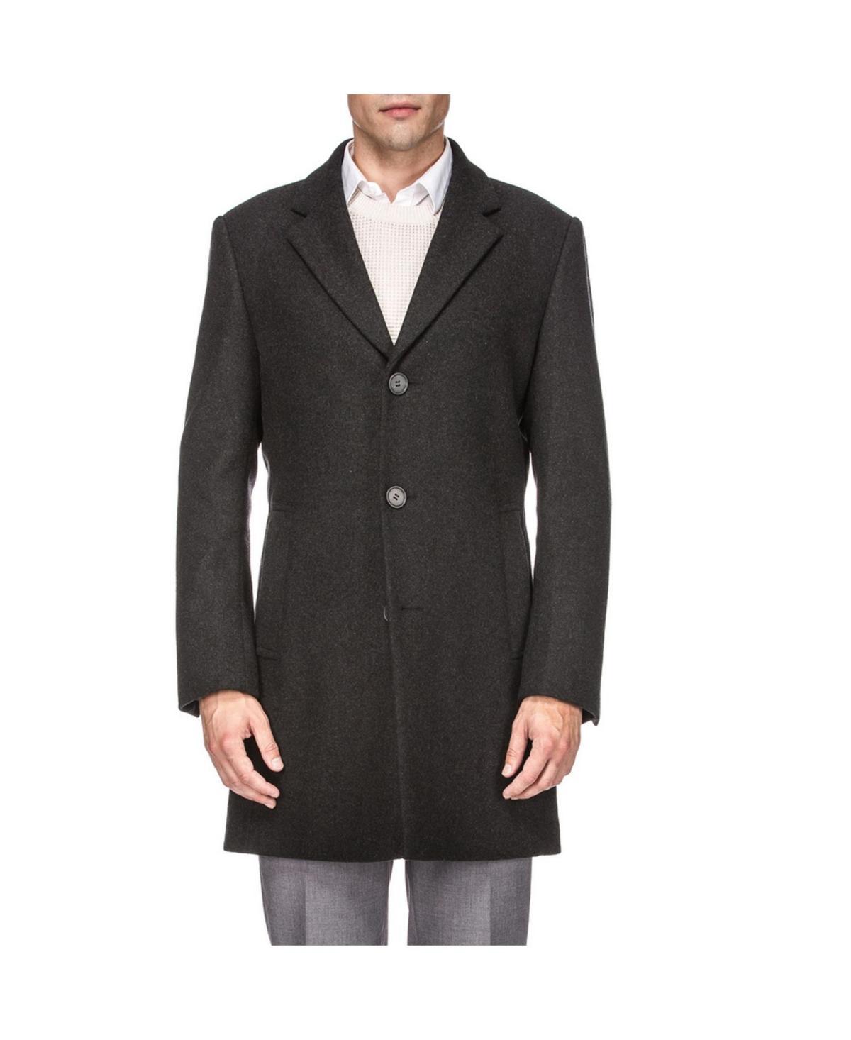 Braveman Mens Tailored Wool Blend Notch Collar Wool Blend Walker Car Coat Product Image