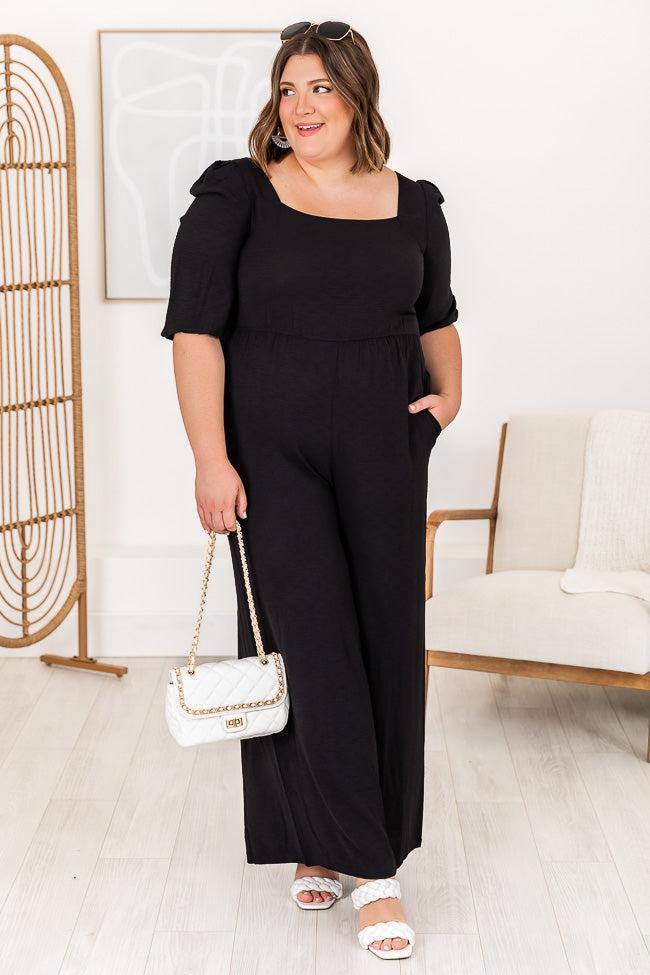 Can't Stop Now Black Square Neck Jumpsuit FINAL SALE Product Image