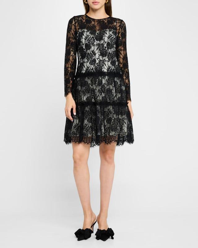 Tiered Floral Lace Dress Product Image