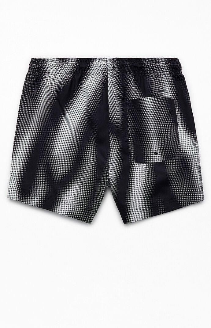 Men's Halftone 4.5" Swim Trunks in Black/White - Product Image