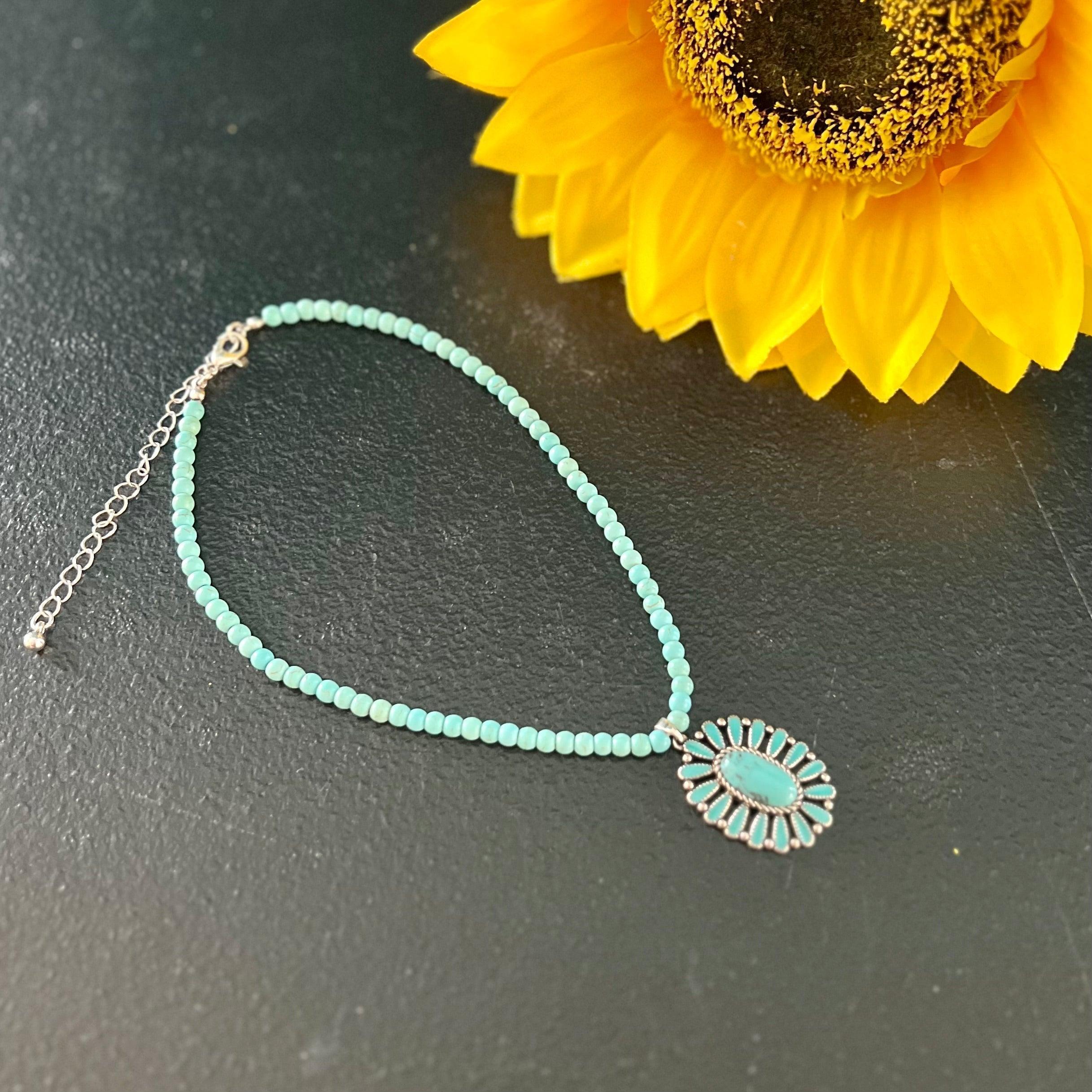 Blooming Turquoise Choker Necklace Product Image