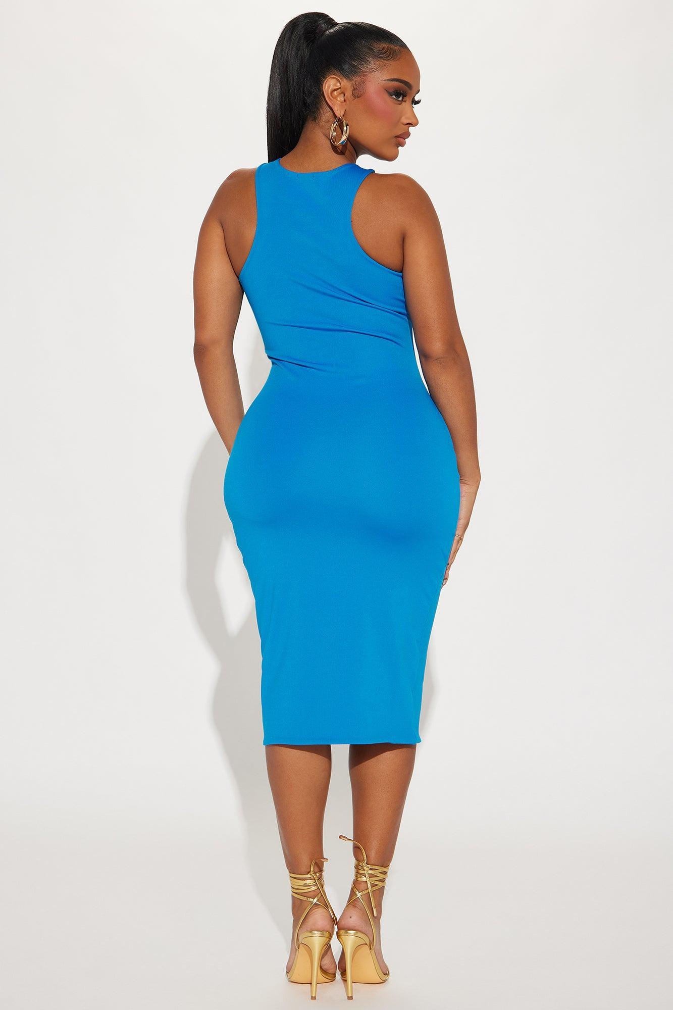 Arden Racerback Midi Dress - Blue Product Image