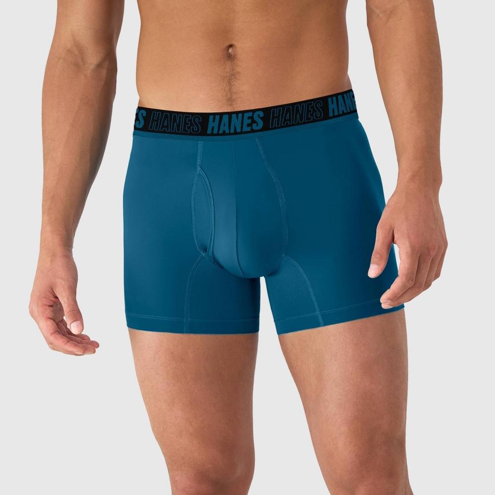 Hanes Moves Premium Mens Trunks 2pk - Blue/Black Product Image