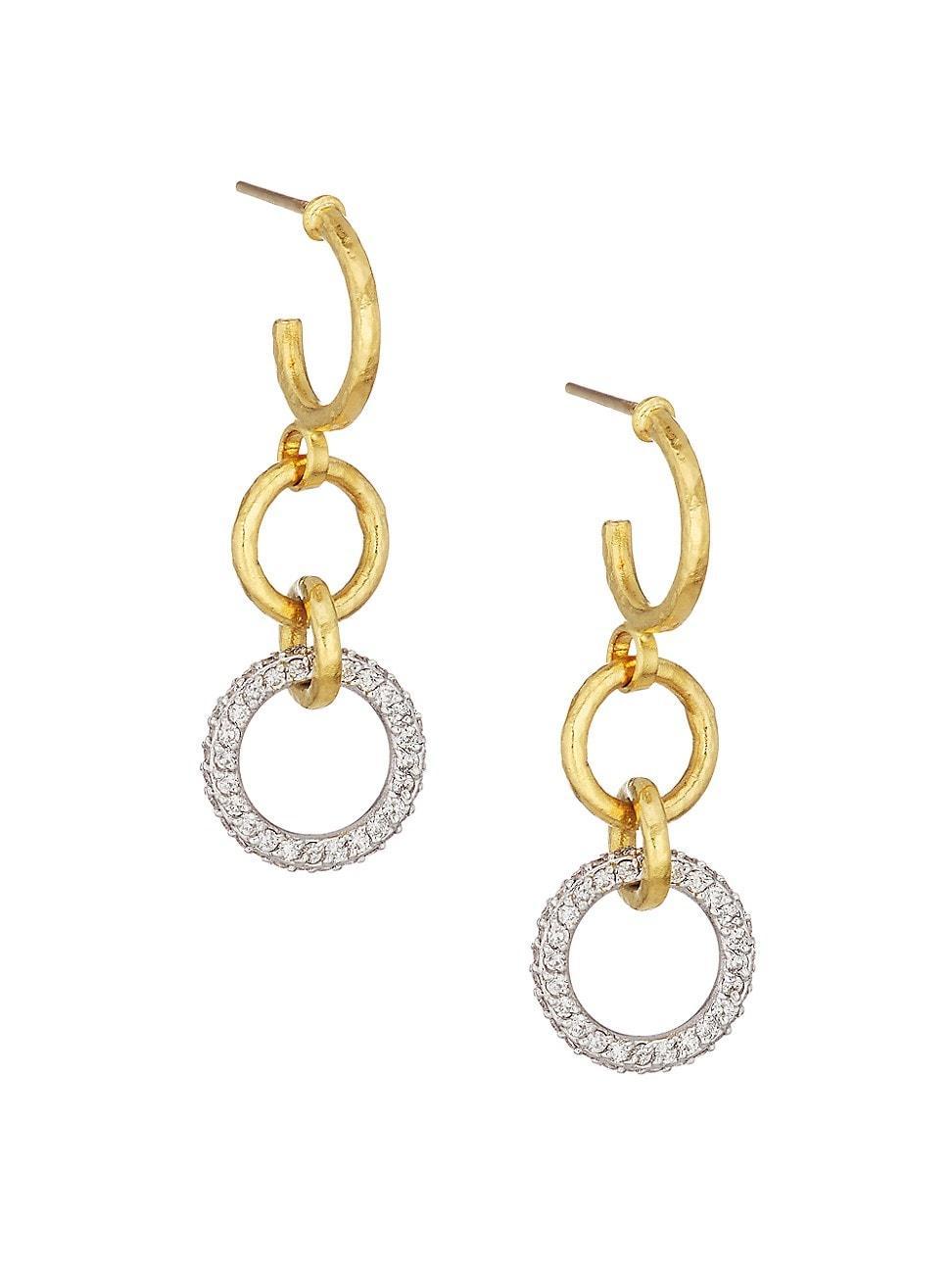 Womens Hoopla Two-Tone Gold & Diamond Drop Earrings Product Image