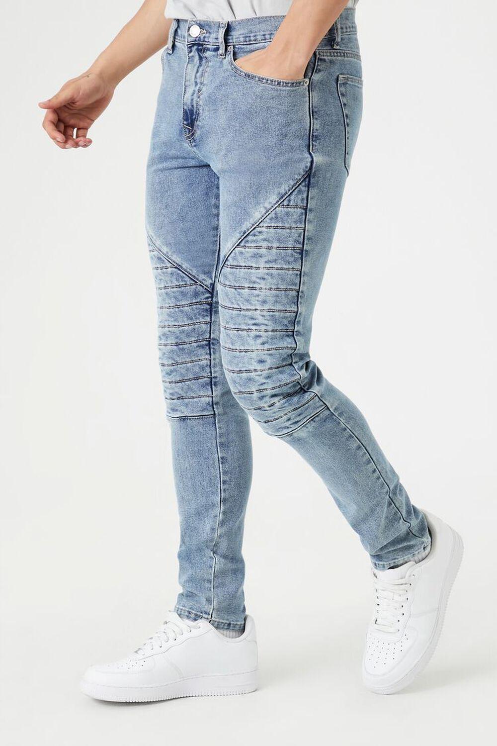 Mid-Rise Moto Skinny Jeans | Forever 21 Product Image