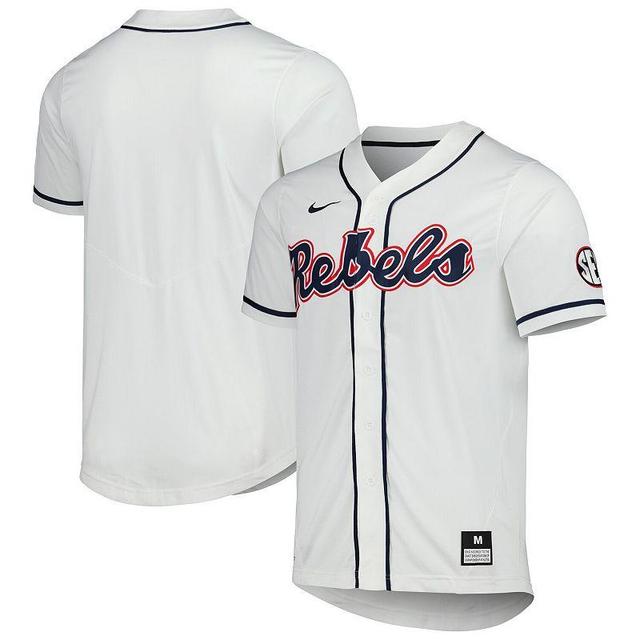 Mens Nike Ole Miss Rebels Full-Button Replica Baseball Jersey Product Image