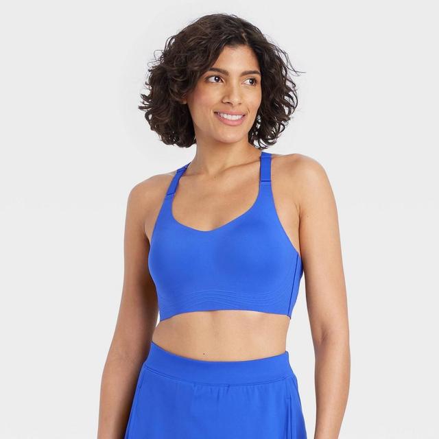 Womens Sculpt High Support Embossed Sports Bra - All In Motion Dark Blue M Product Image