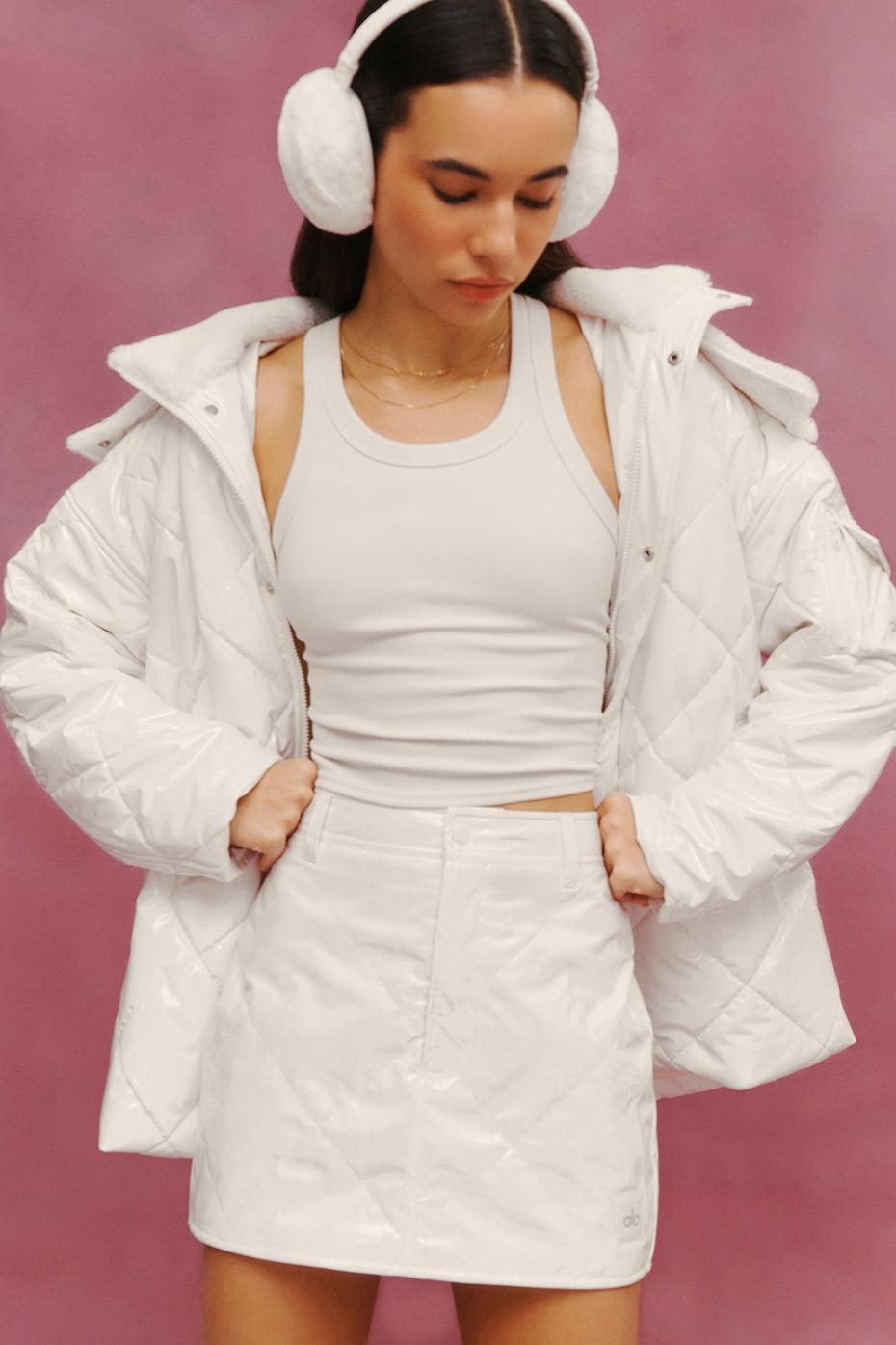 Snomoto Puffer Mini Skirt - Ivory Product Image