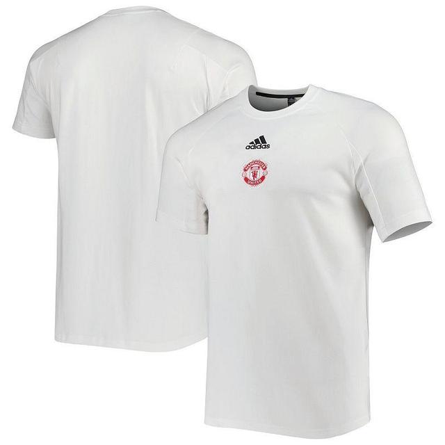 Mens adidas White Manchester United Raglan Travel T-Shirt Product Image