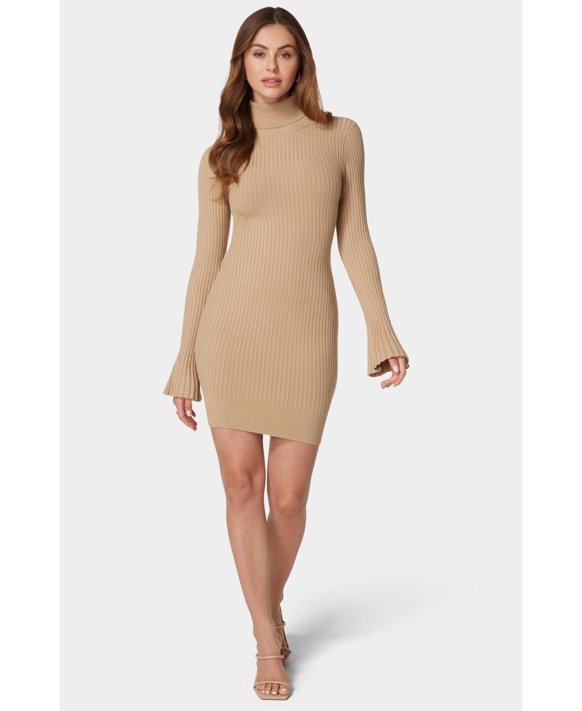 Bebe Womens Turtleneck Sweater Dress Product Image