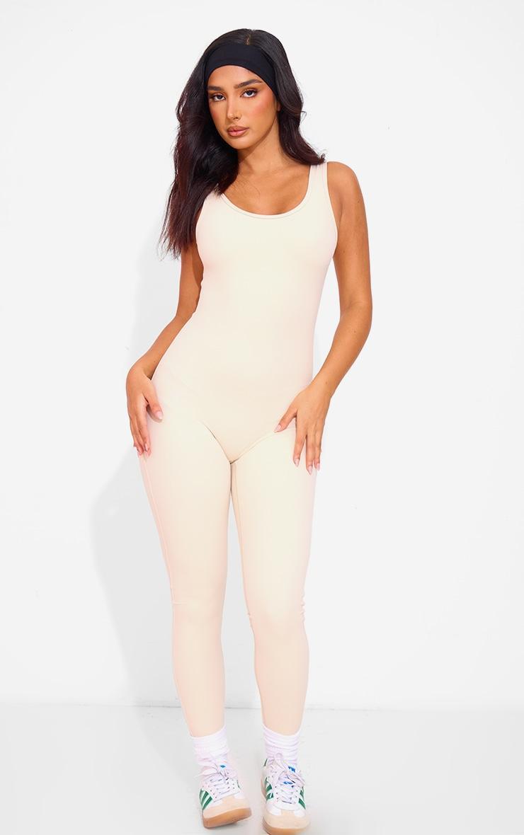 Petite Stone Snatched Sculpt Square Neck Jumpsuit Product Image