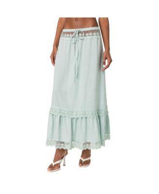 Women's Semi Sheer Lacey Maxi Skirt Product Image