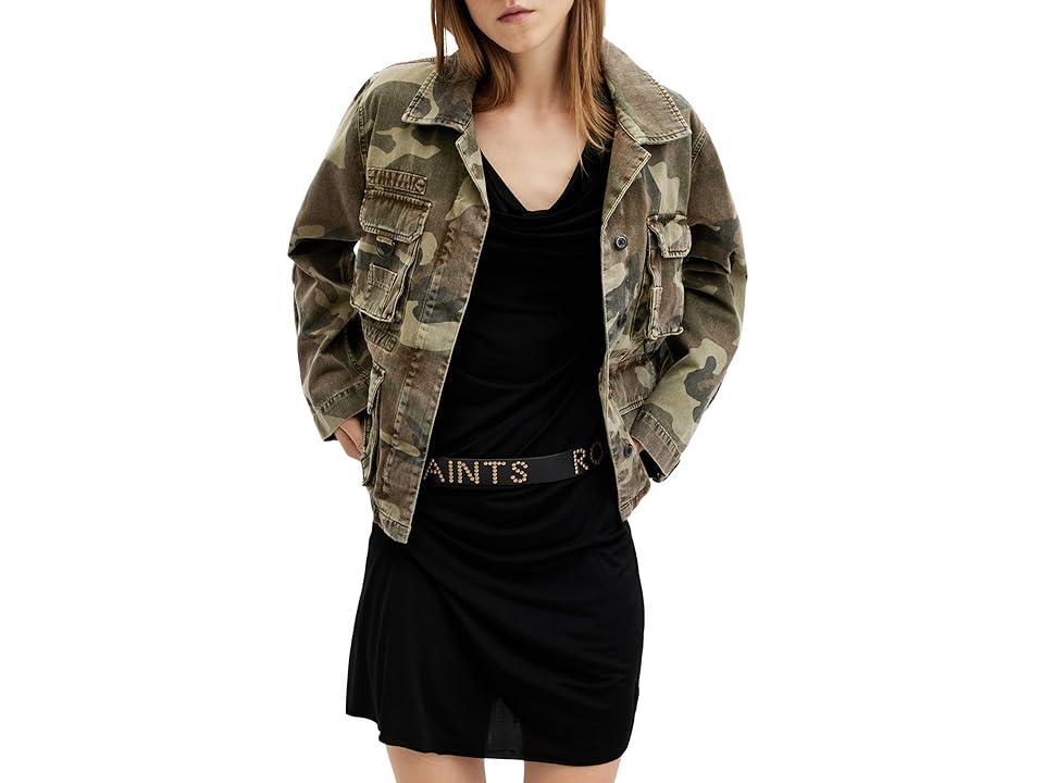 AllSaints Elm Camo Jacket (Camo Green) Women's Vest Product Image