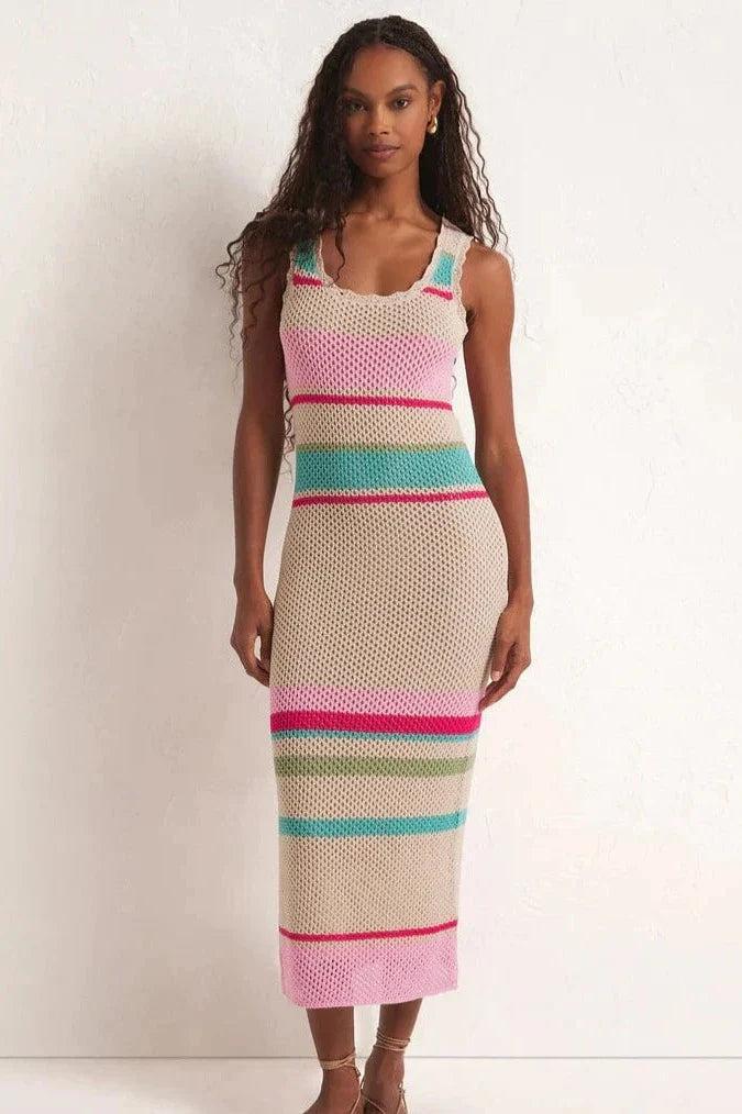 Z Supply Ibiza Stripe Sweater Dress Natural Product Image