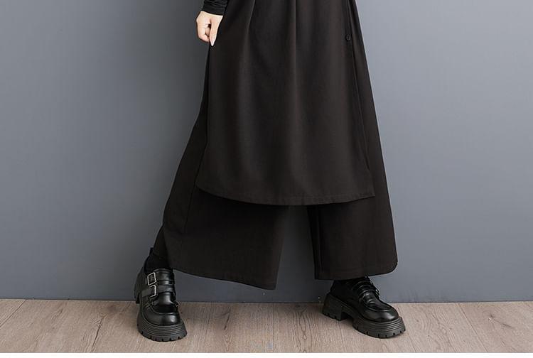 High Rise Asymmetrical Wide Leg Pants Product Image