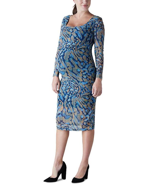 Ingrid & Isabel Printed Mesh Bodycon Maternity Dress Product Image