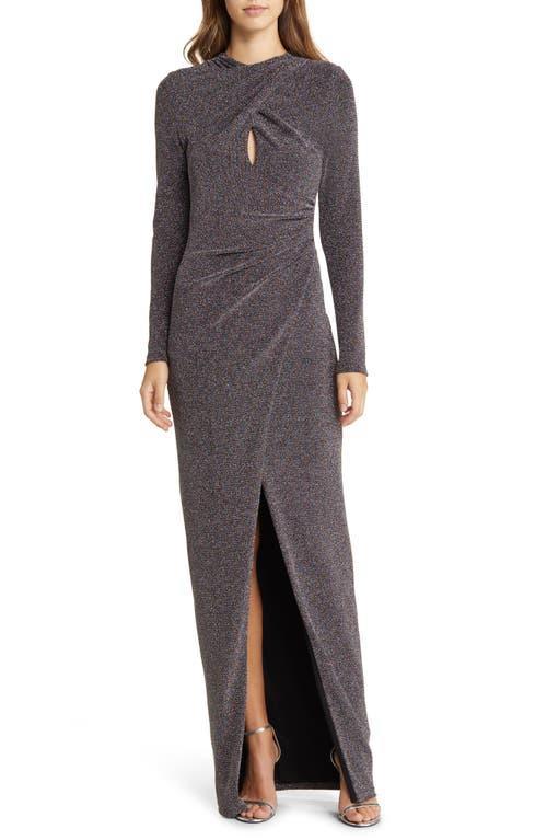 Black Halo Cece Metallic Long Sleeve Gown Product Image