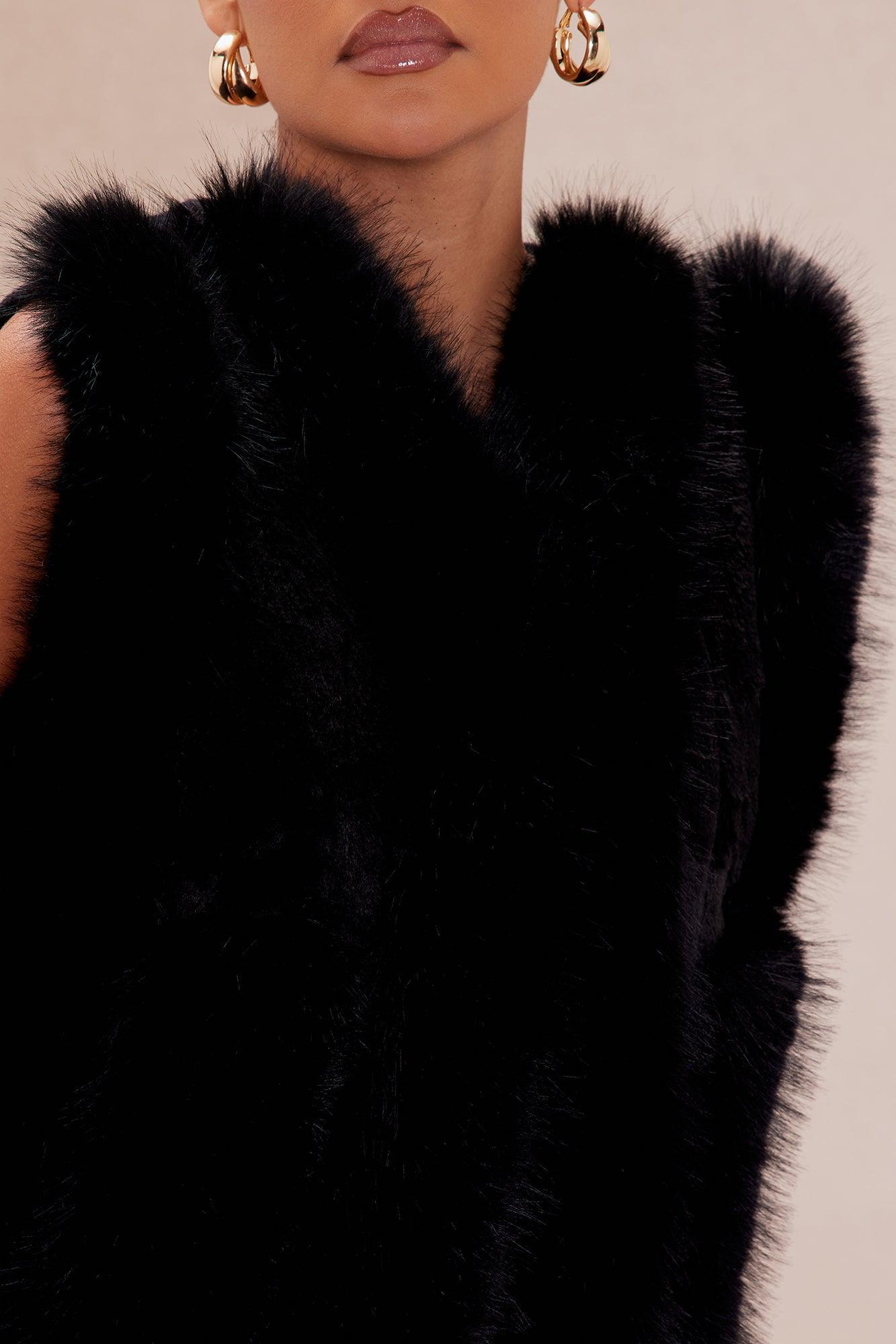 Summit Faux Fur Vest - Black Product Image