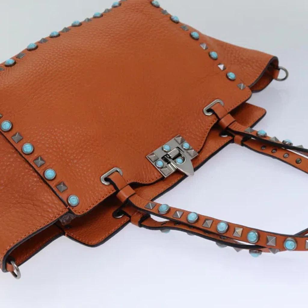 Rockstud Orange Leather Tote Bag () Product Image