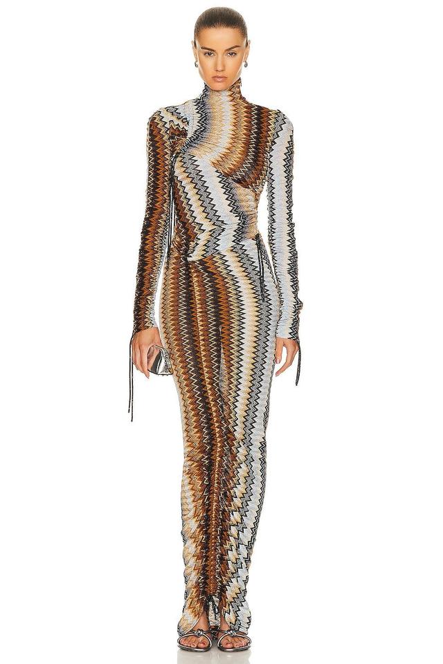 Missoni Turtleneck Long Dress Brown. (also in ). Product Image