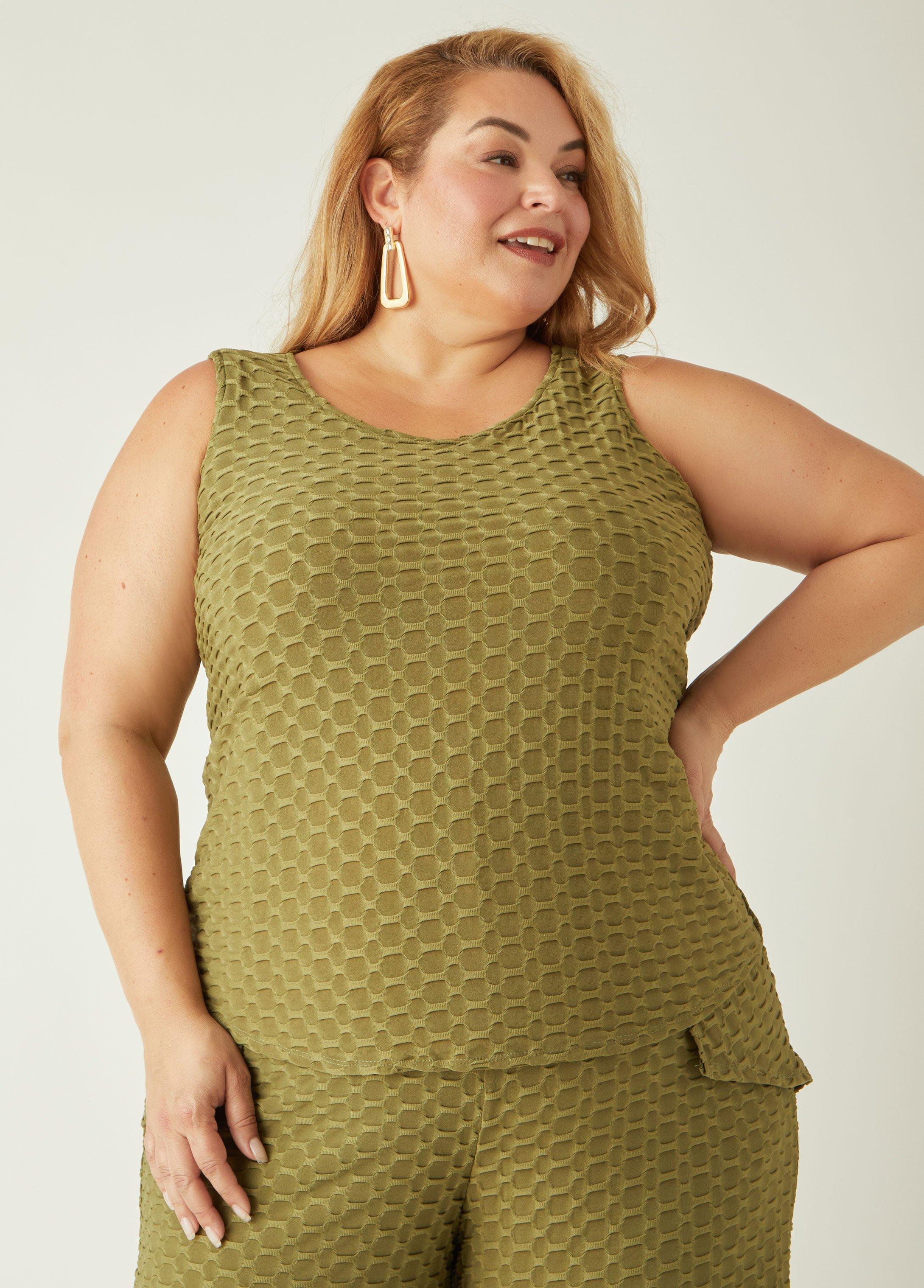 Plus Size Honeycomb Hi Low Tank Ashley Stewart Product Image