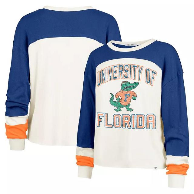 Womens 47 Cream Florida Gators Double Header Curve Raglan Long Sleeve T-Shirt Product Image