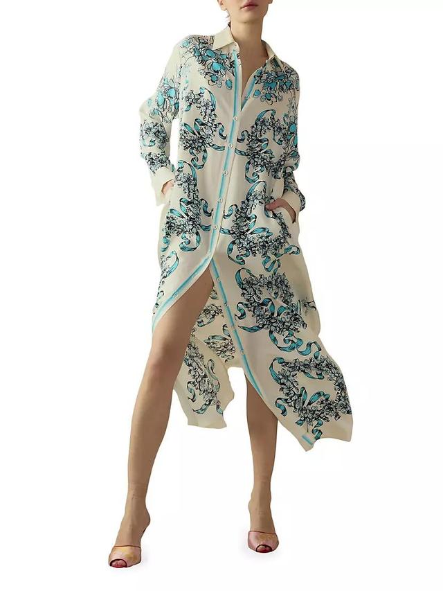 Floral Silk Shirt Dress Product Image